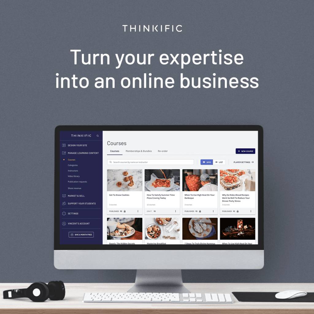 Thinkific "Turn your expertise into an online business" graphic