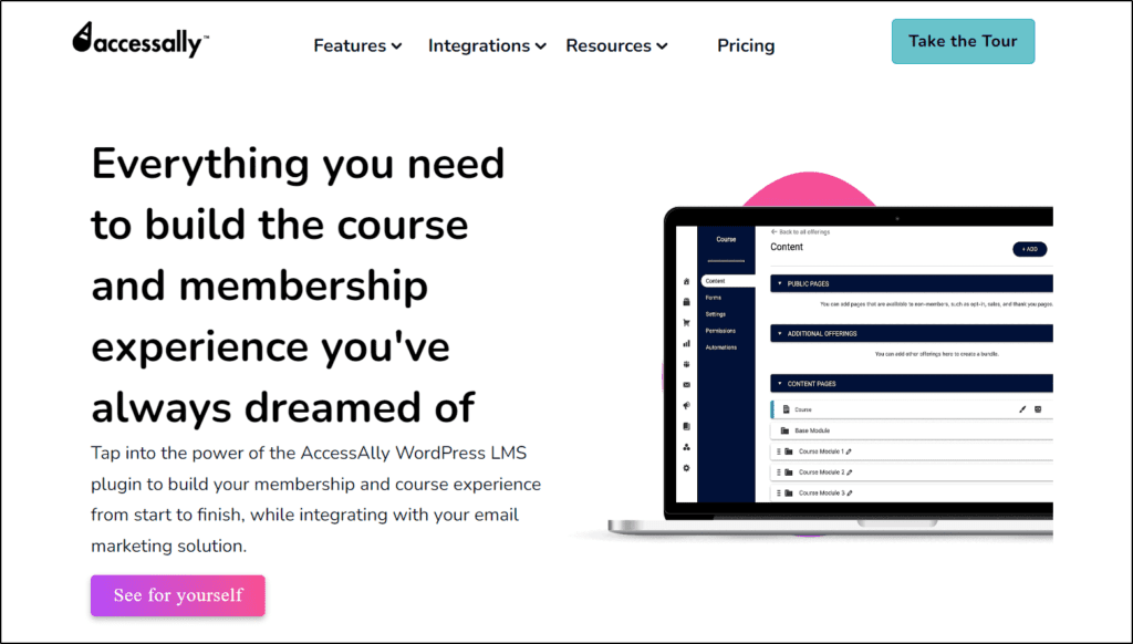 AcceessAlly Homepage Everything you need to build the course and membership experience you've always dreamed of
