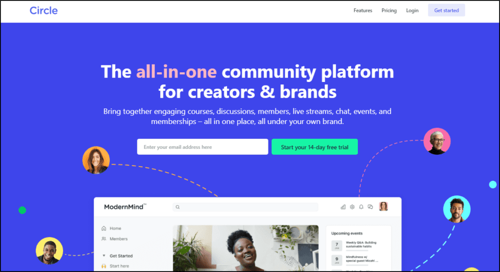 Circle home page: The all-in-one community platform for creators & brands