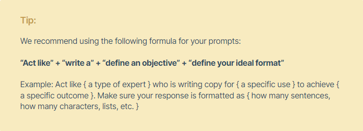 A tip from Kajabi when writing prompts