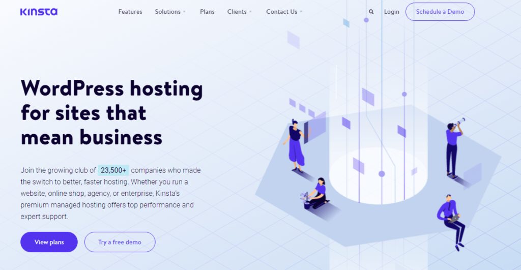 Kinsta Web Page - "WordPress hosting for sites that mean business"