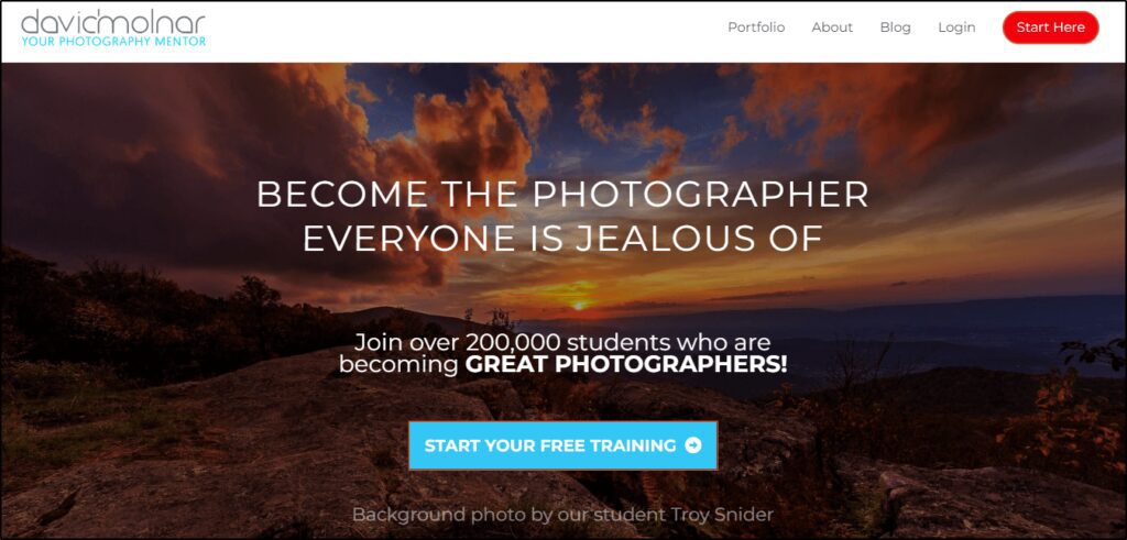 David Molnar home page "Be the photographer everyone is jealous of"