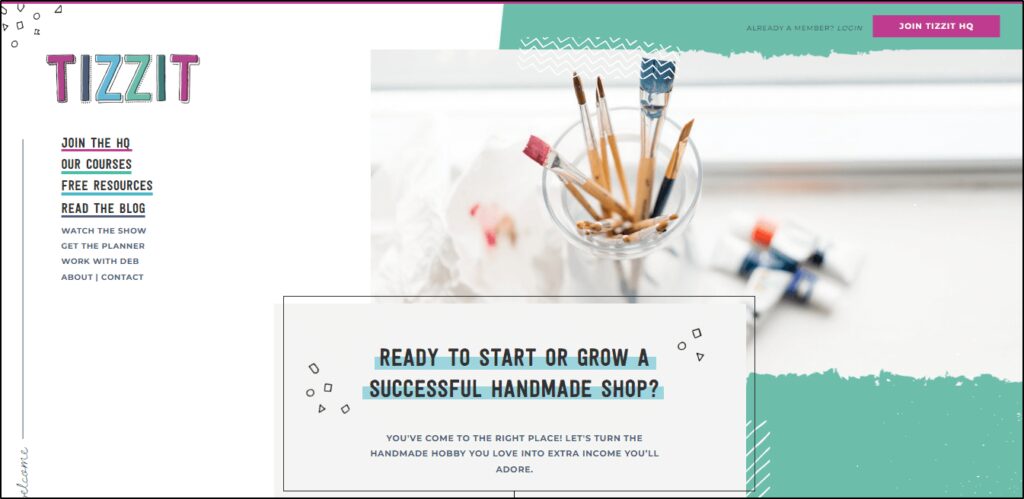 Tizzit home page: Ready to start or grow a successful handmade shop?