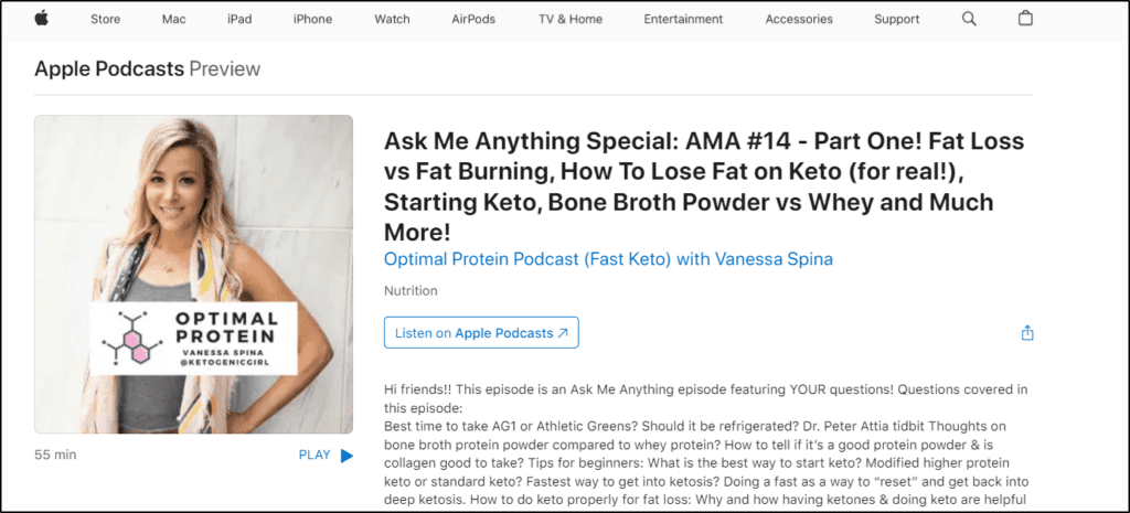 Optimal Protein Apple Podcasts Preview of Ask Me Anything Special #14 - Part One Fat Loss versus Fat Burning