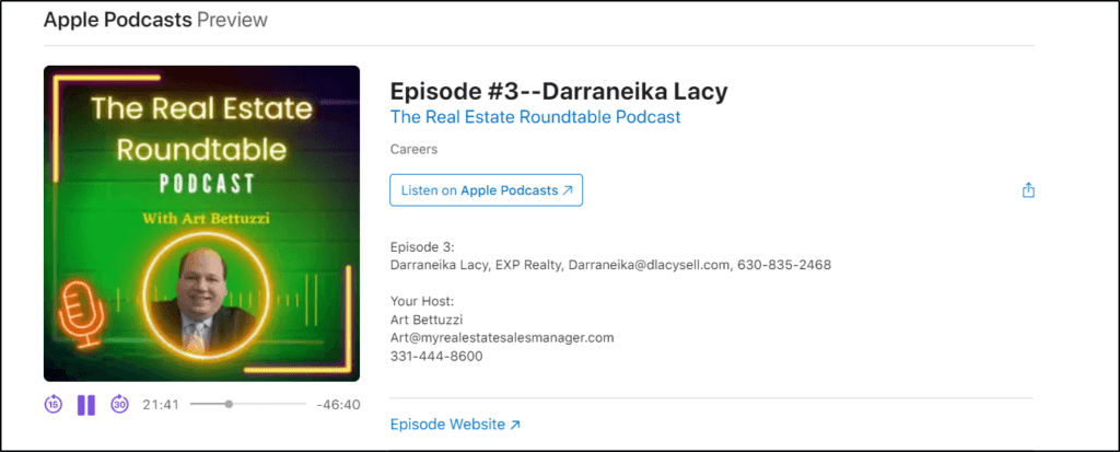 Apple Podcasts Preview The Real Estate Roundtable Episode #3: Darraneika Lacy
