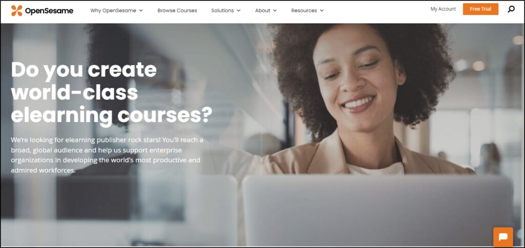 OpenSesame home page: Do you create world-class elearning courses?