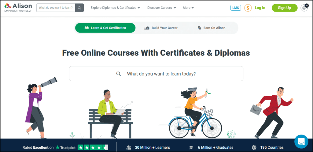 Alison home page: Free Online Courses with Certificates & Diplomas