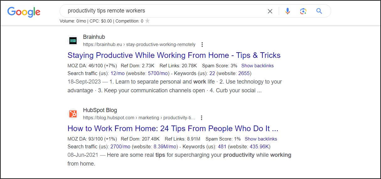 google search from productivity tips remote workers