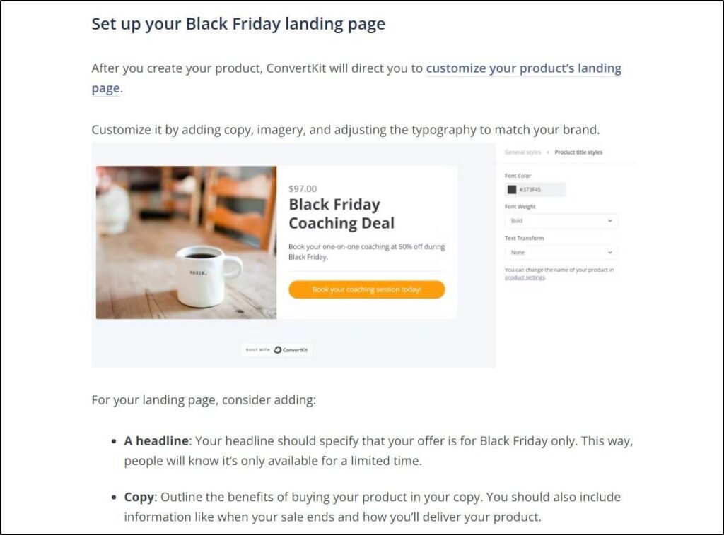 set up your black friday landing page