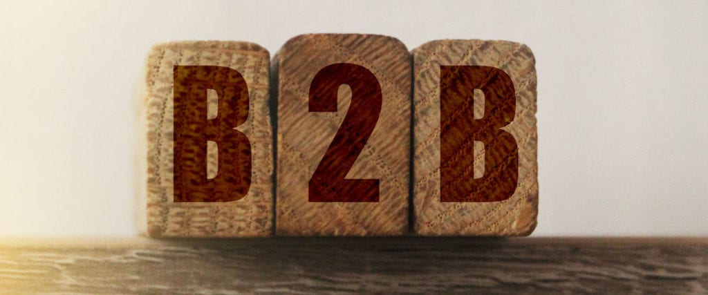 B2B on wooden blocks. Business-to-business concept.