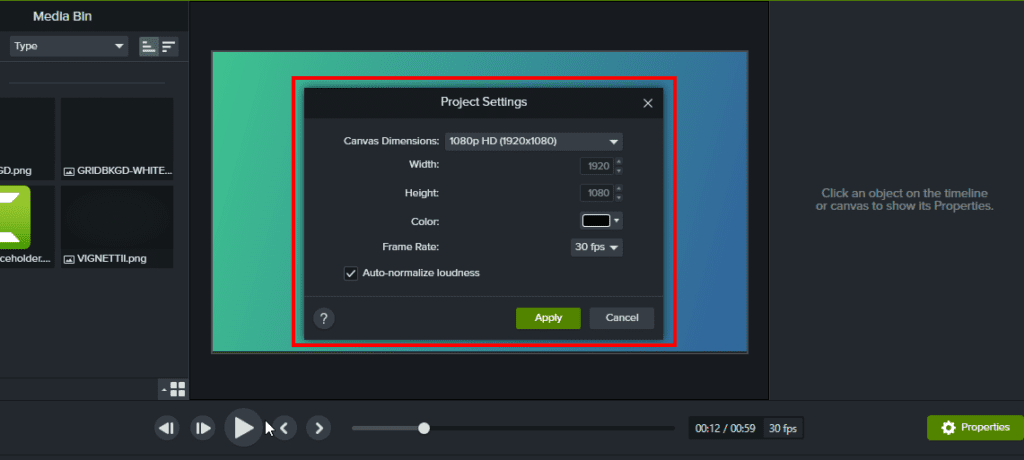 Camtasia screen for recorders