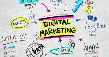 Digital Marketing Checklist Highlighted in Various Colors