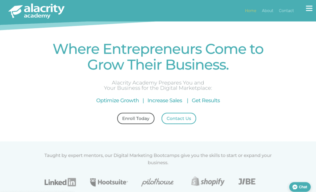Alacrity academy home page - Where Entrepreneurs Come to Grow Your Business