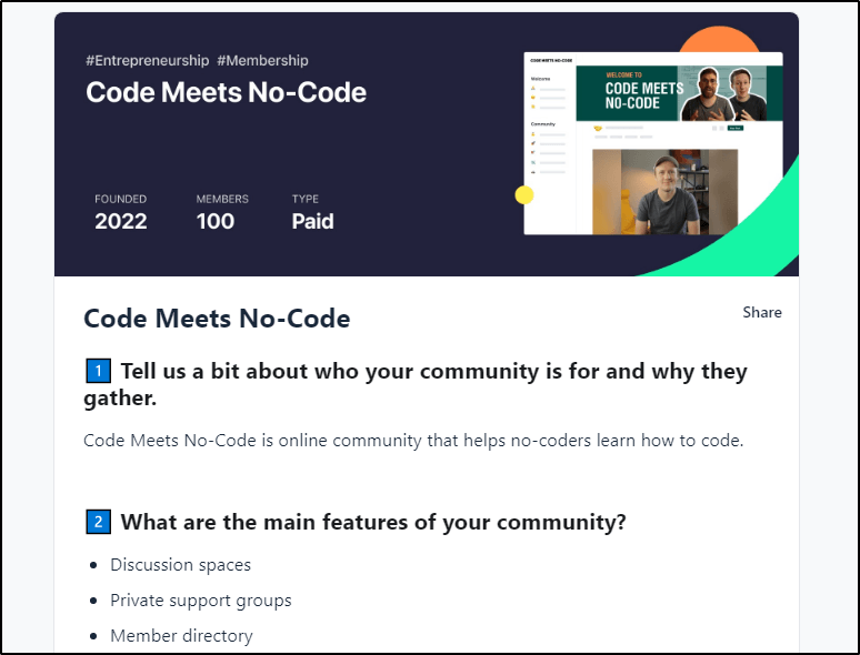 Code Meets No-Code community example