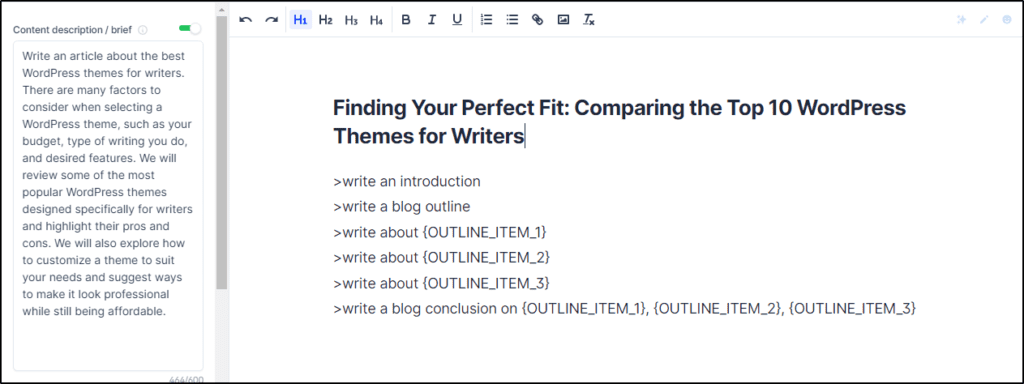 "Finding Your Perfect Fit: Comparing the Top 10 WordPress Themes for Writers" listed as headline for article
