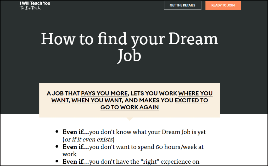 Dream Job home page - "How to find your dream job"