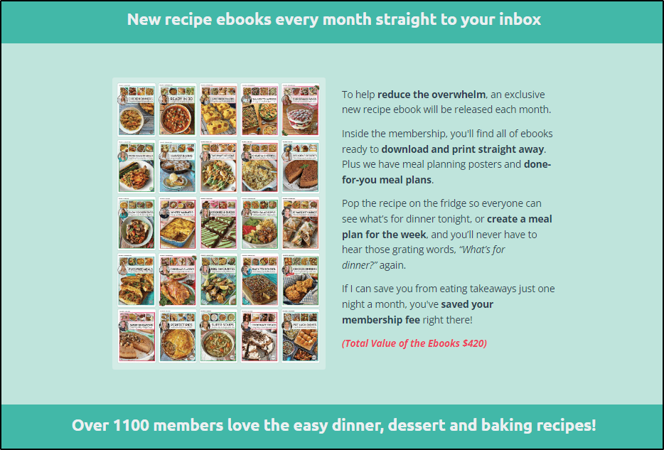 New recipe ebooks every month straight to your inbox