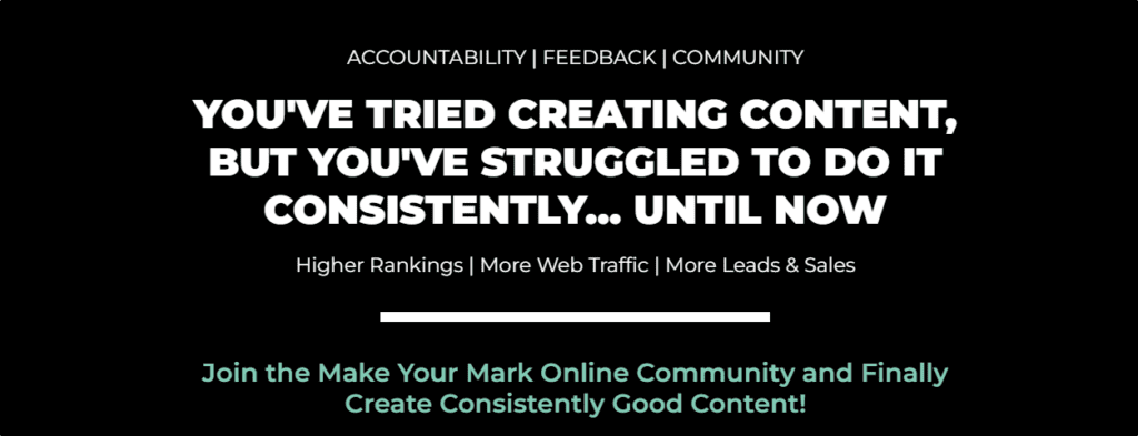 90-Day Content Challenge example: "You've tried creating content, but you've struggled..."