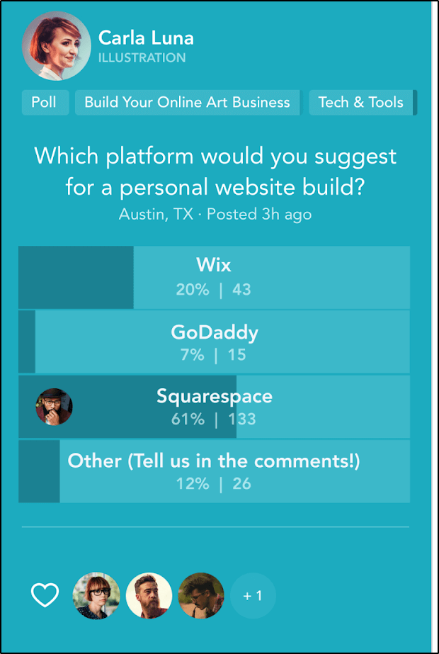 Mighty Network poll - Carla Luna - Which platform would you suggest for a personal website build? 