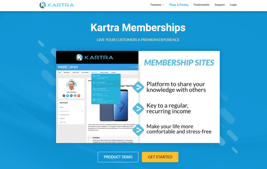 Screenshot of the Kartra website