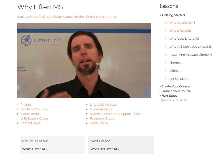 Why LifterLMS page