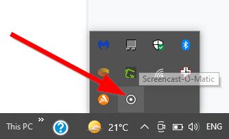Screencast-O-Matic icon in taskbar