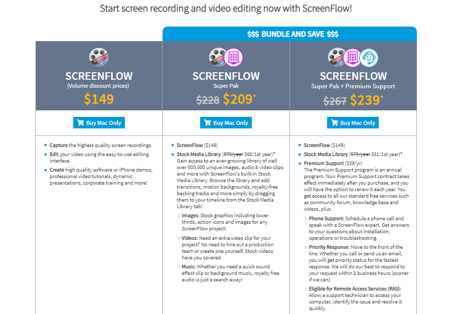 ScreenFlow pricing page