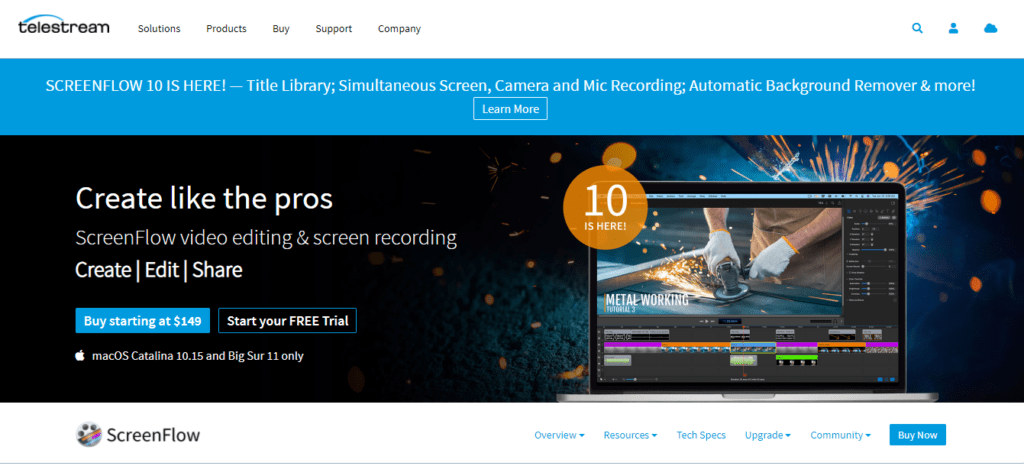 Screenflow home page