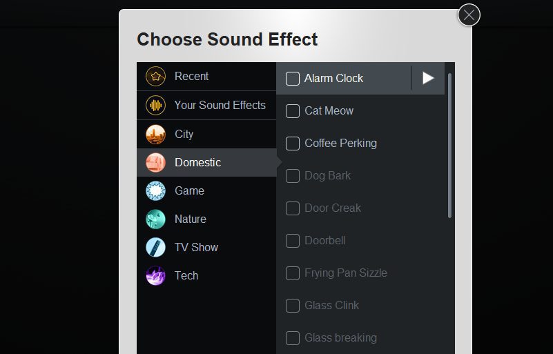 Screencast-O-Matic - insert sound effects feature