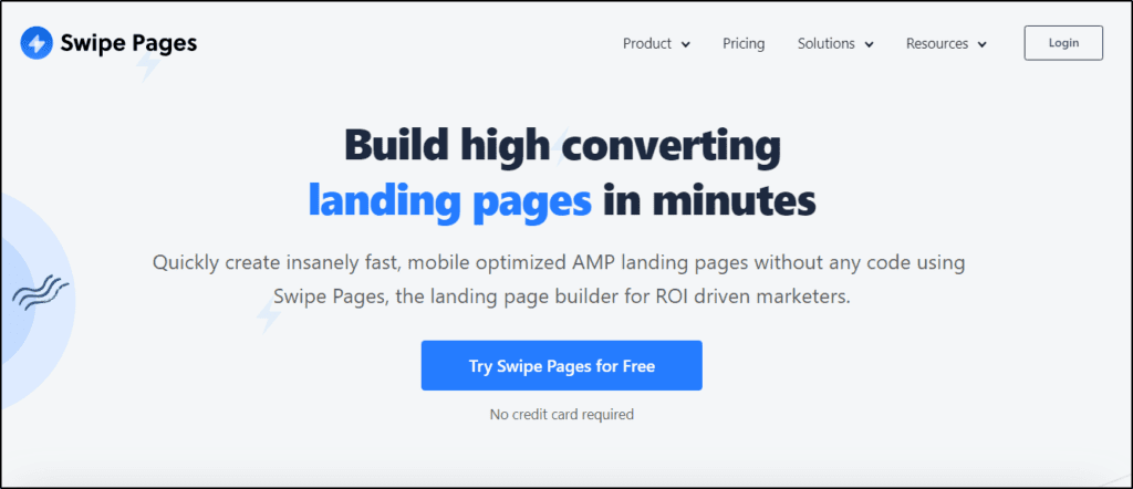 Swipe Pages "Try Swipe Pages for Free" page