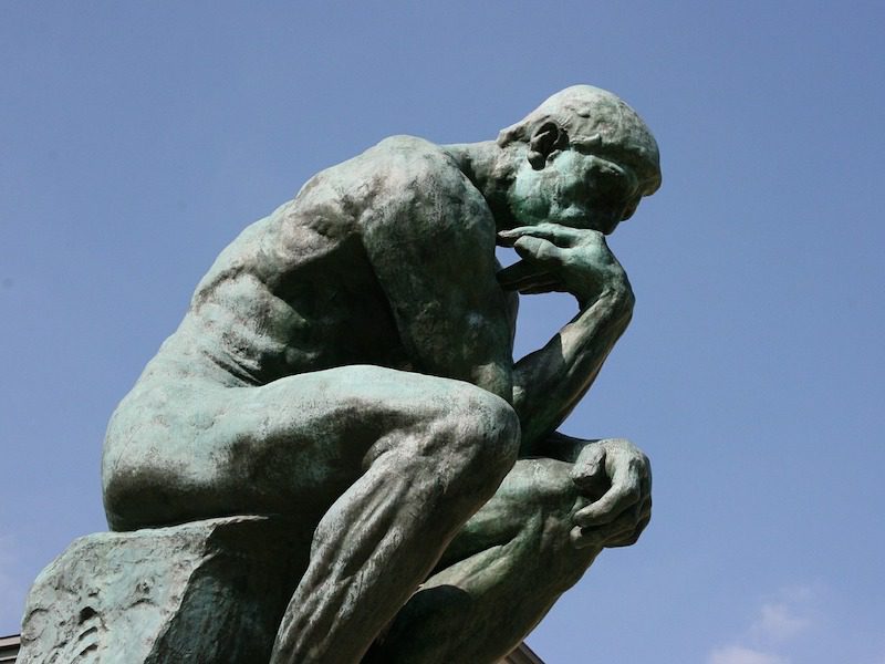 Rodin's the Thinker for thought leadership concept